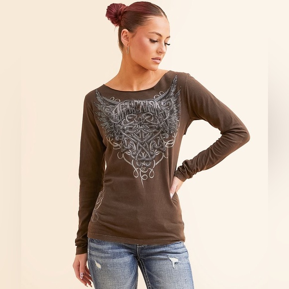 Celtic Heart T-Shirt AFFLICTION size Small - Picture 1 of 5